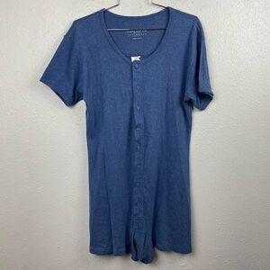 Laura Leigh Ltd. Intimates Blue Pajama Rompers Size M EUC